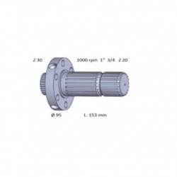 PTO shaft 1''3/4, Z20, 135/154mm Fendt 926150220070