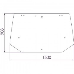 Rear glass Case IH 5178304, 82016997, 87314710