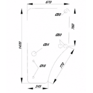 Door glass left John Deere L213354, L169102