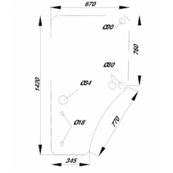 Door glass left John Deere L213354, L169102