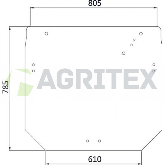 Aizmugurējais stikls John Deere R206835, SU27312