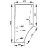 Durvju stikls kreisais John Deere R131163, R96191, S-R131163
