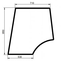 Door glass left upper Valtra/Valmet V31506100
