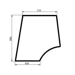 Door glass left upper Valtra/Valmet V31506100