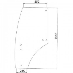 Door glass left John Deere R198624, R273148