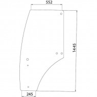 Durvju stikls kreisais John Deere R198624, R273148