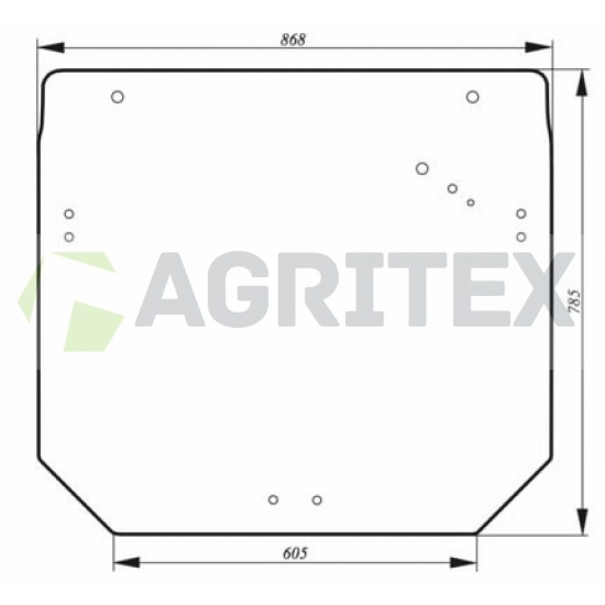 Aizmugurējais stikls John Deere R261272