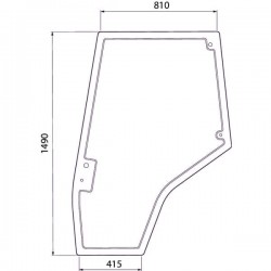 Door glass right Massey Ferguson 4272775M1  