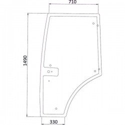 Door glass right Claas 7700073325, 7700061244