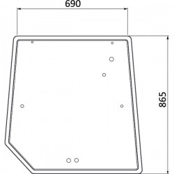 Rear glass Massey Ferguson 3715438M1