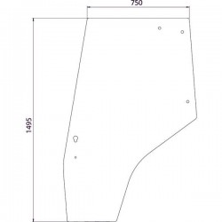 Door glass left Massey Ferguso 3825689M1