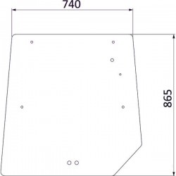 Rear glass Massey Ferguson 3902141M1