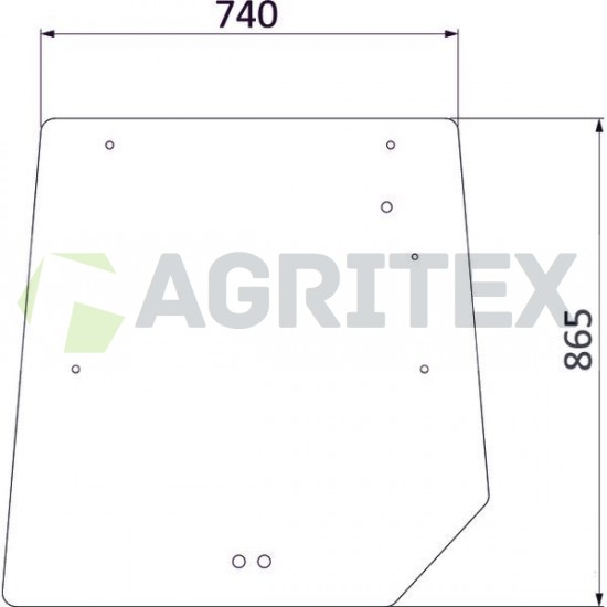 Aizmugurējais stikls Massey Ferguson 3902141M1