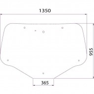 Rear glass Case IH 82030887, 87663400, 87744542