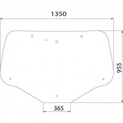 Rear glass Case IH 82030887, 87663400, 87744542