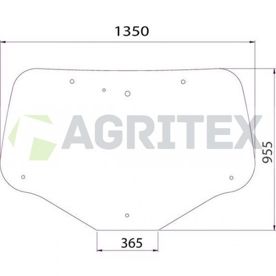 Aizmugurējais stikls Case IH 82030887, 87663400, 87744542