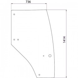 Door glass right Case IH 192004A4