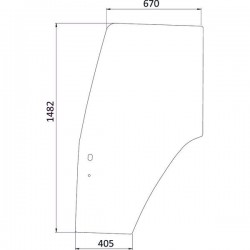 Door glass left New Holland 82000396