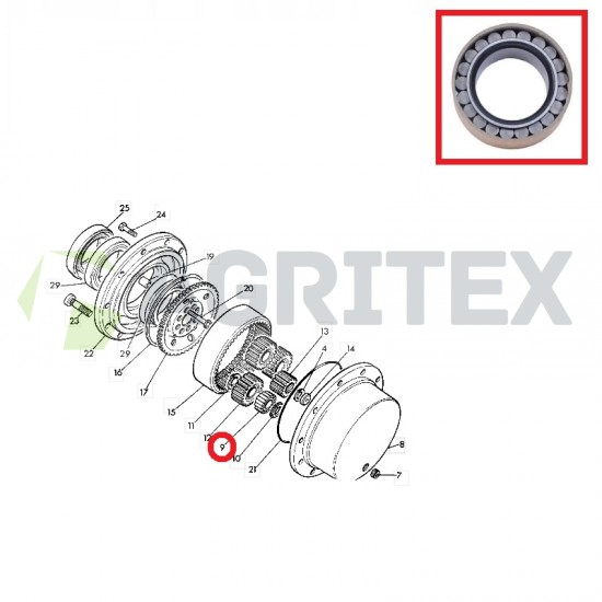 Bearing Roller, Double Row JCB 907/50200