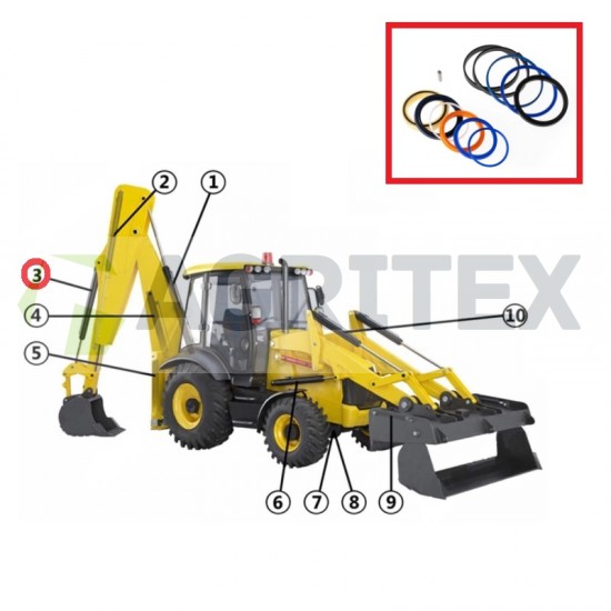 Blīvju komplekts cilindram 80x50 JCB 991/20022