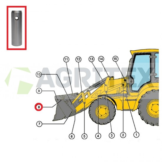 Pin 38X123.2 JCB 811/90478