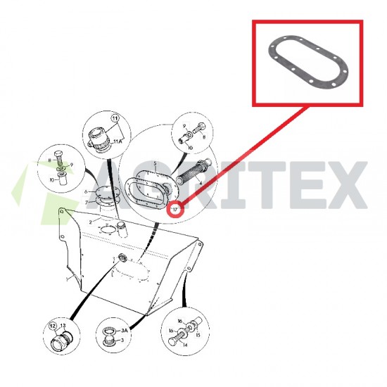 Gasket hydraulic tank JCB 123/09018