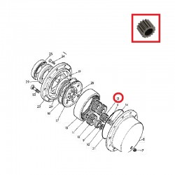 Gear sun 45mm long JCB 454/07401