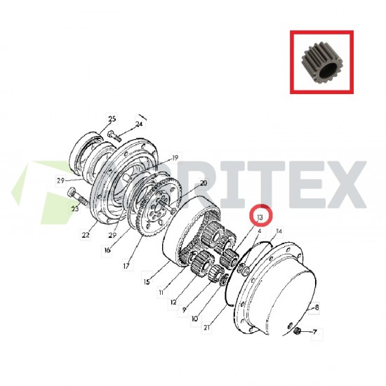 Zobrats sanu reduktora JCB 454/07401
